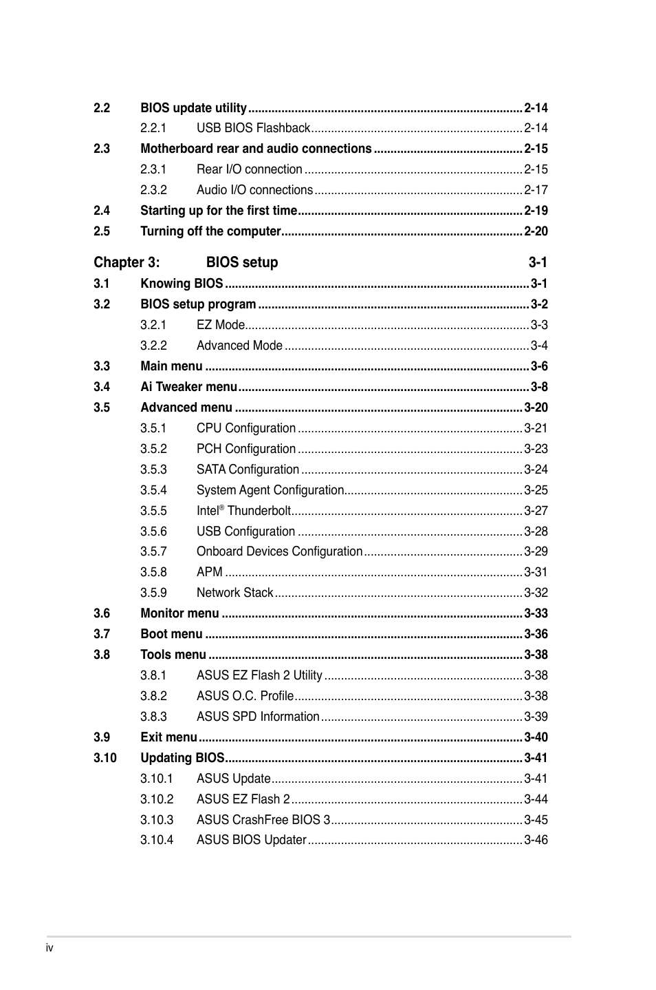 Asus P8Z77-V PREMIUM User Manual | Page 4 / 208