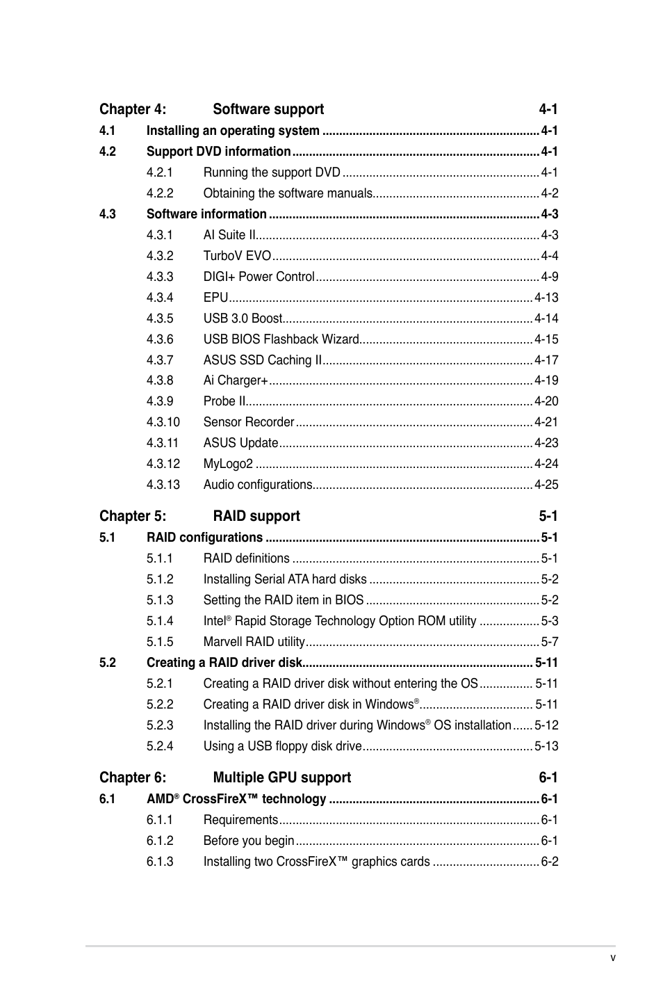 Asus P8Z77-V PREMIUM User Manual | Page 5 / 208