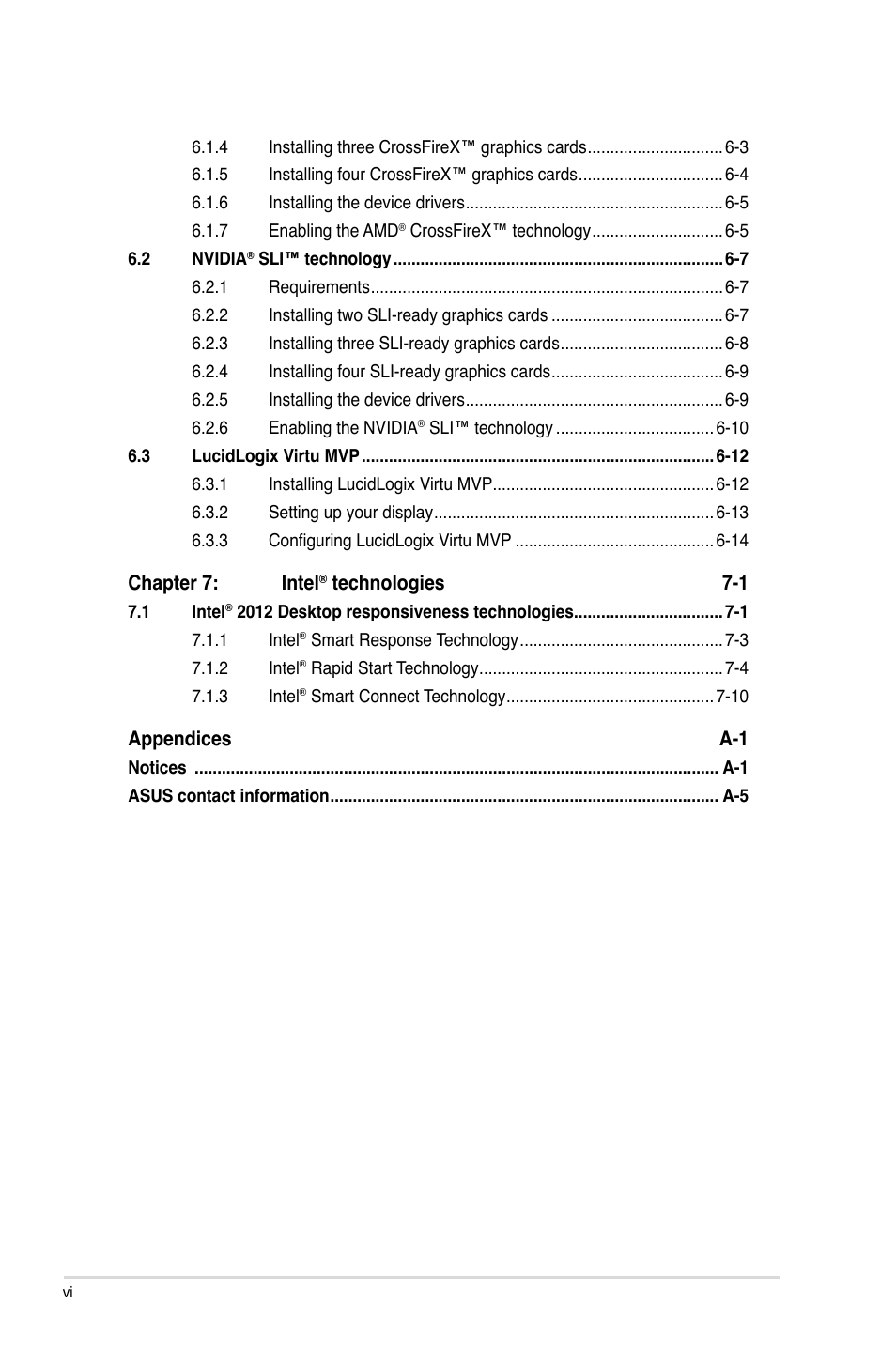 Asus P8Z77-V PREMIUM User Manual | Page 6 / 208