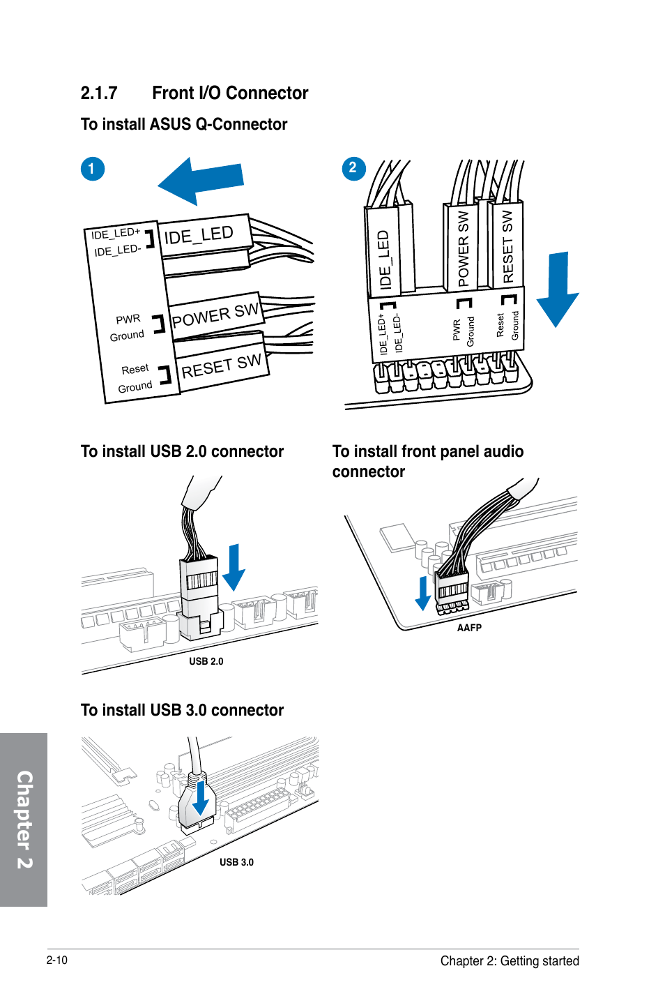 7 front i/o connector, Front i/o connector -10, Chapter 2 | Asus P8Z77-V PREMIUM User Manual | Page 76 / 208