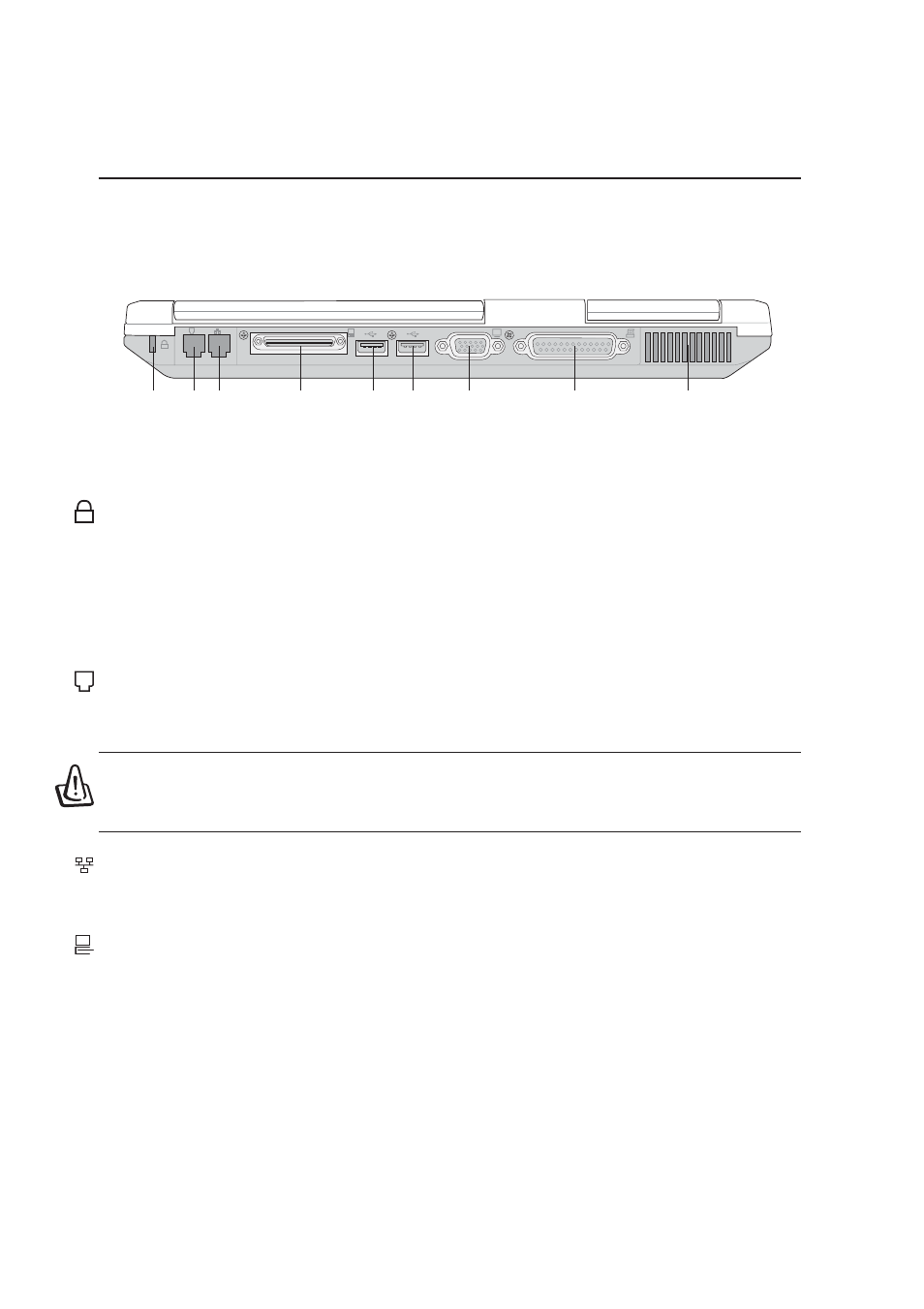 Rear side, Knowing the parts, Kensington | Lock port, Modem port, Lan port, Expansion port | Asus M2N(NB) User Manual | Page 20 / 70