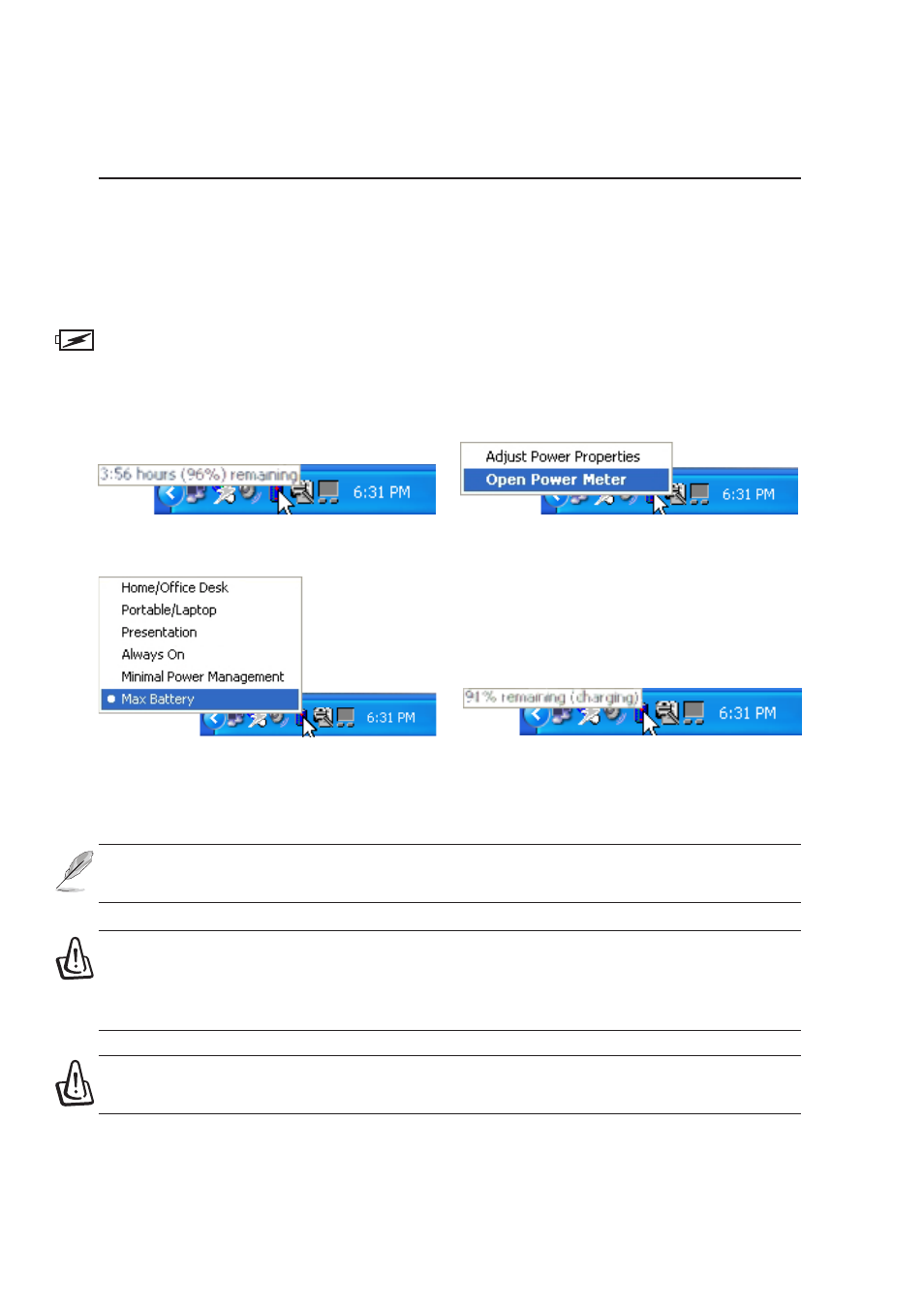 Using battery power | Asus M2N(NB) User Manual | Page 50 / 70
