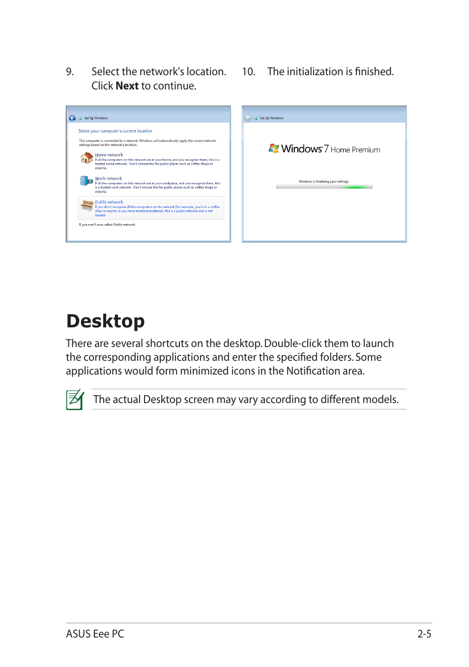 Desktop, Desktop -5 | Asus Eee PC R251P User Manual | Page 27 / 62