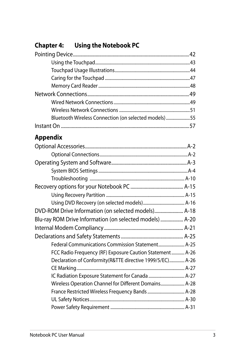 Asus PU500CA User Manual | Page 3 / 100