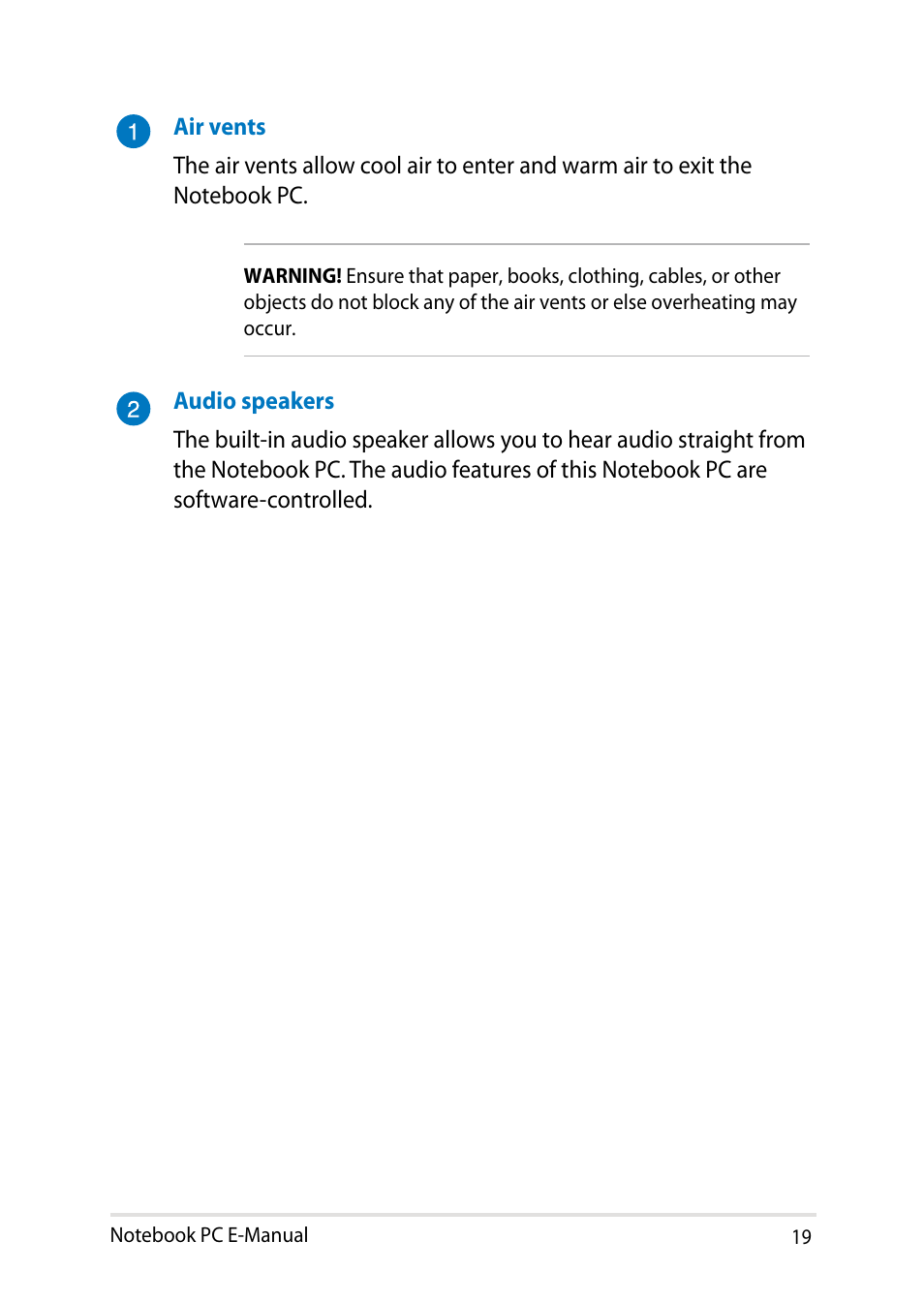 Asus X102BA User Manual | Page 19 / 122