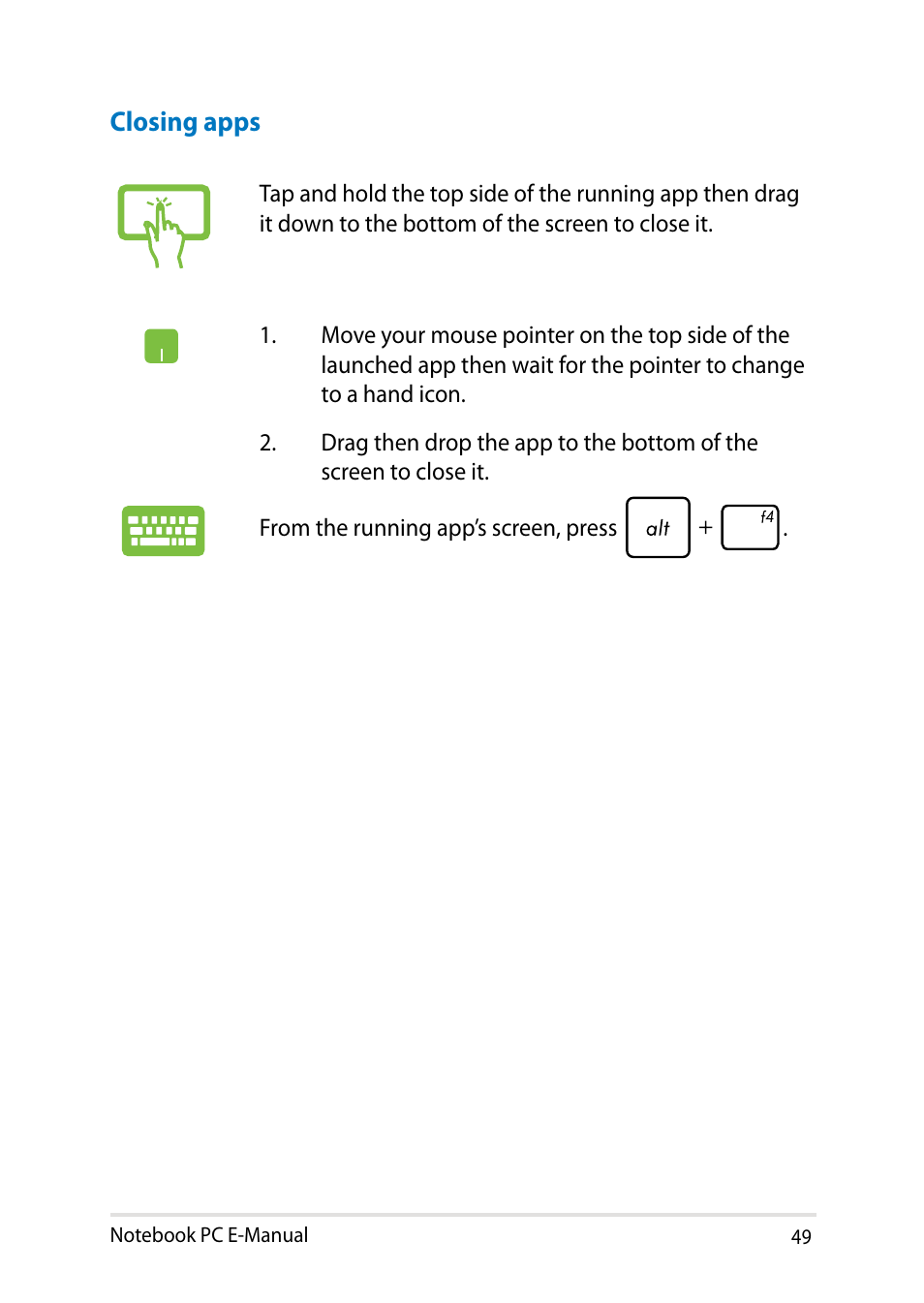 Asus X102BA User Manual | Page 49 / 122