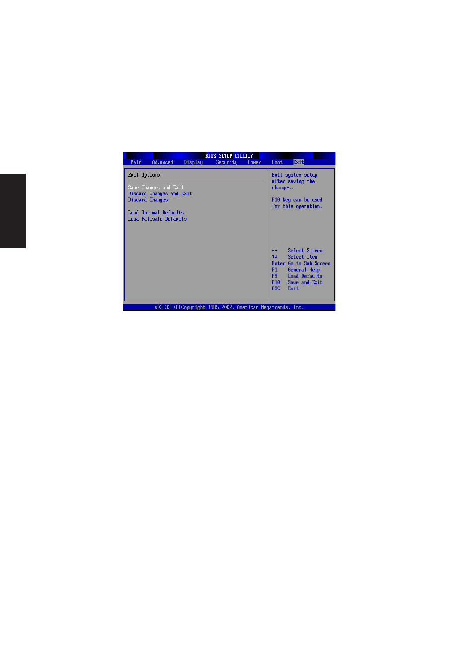 Exit, Exit options | Asus W1Gc User Manual | Page 115 / 118