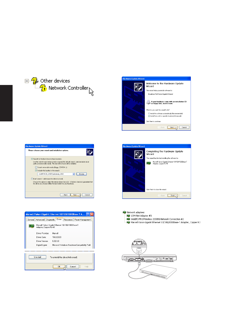 Lan driver setup | Asus W1Gc User Manual | Page 31 / 118