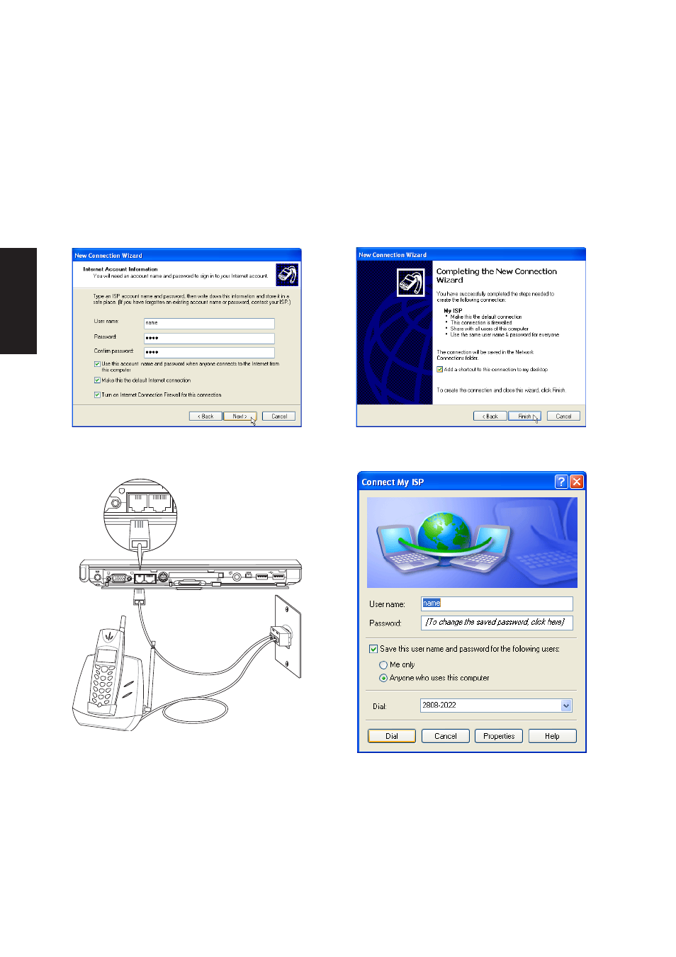 Modem configuration (cont’) | Asus W1Gc User Manual | Page 41 / 118