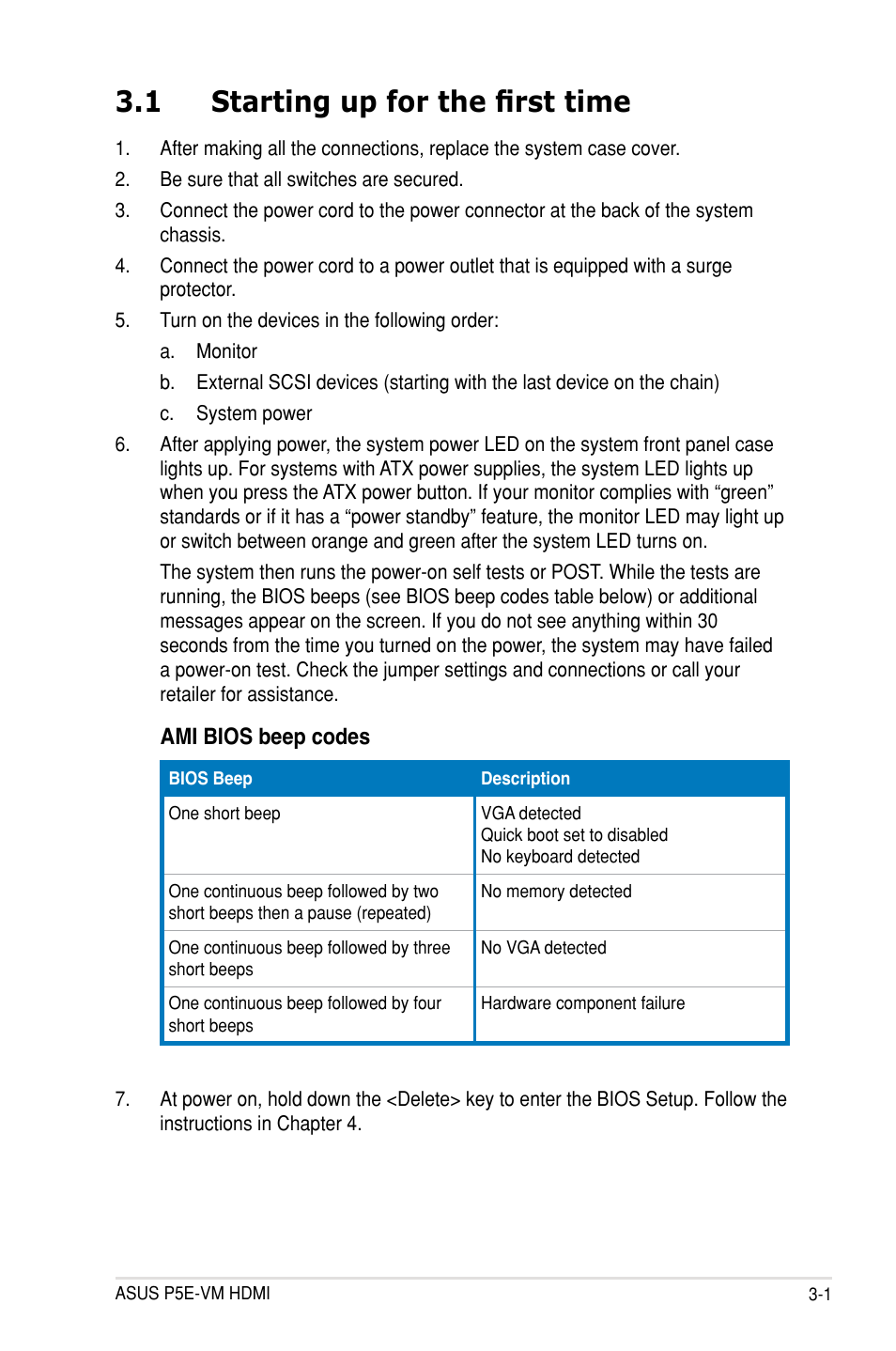 1 starting up for the first time | Asus P5E-VM HDMI User Manual | Page 63 / 154