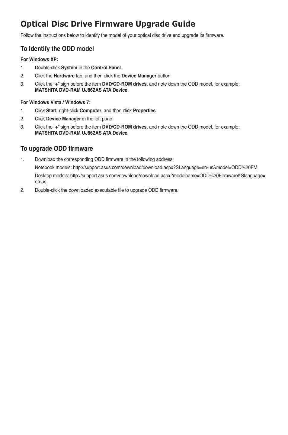 Asus Optical Disk Drive Firmware User Manual | 1 page