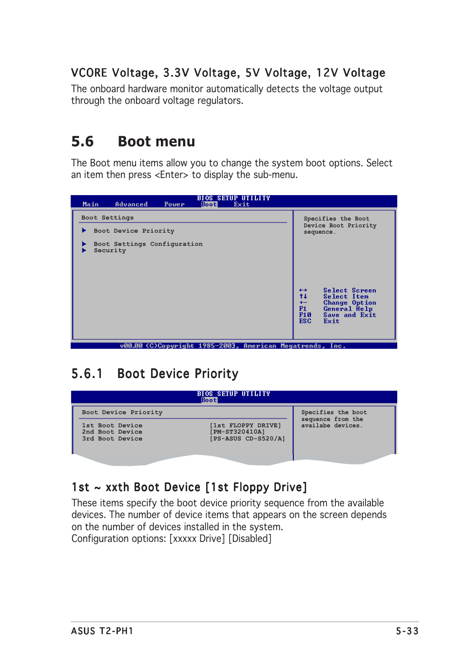 6 boot menu | Asus T2-PH1 User Manual | Page 105 / 112