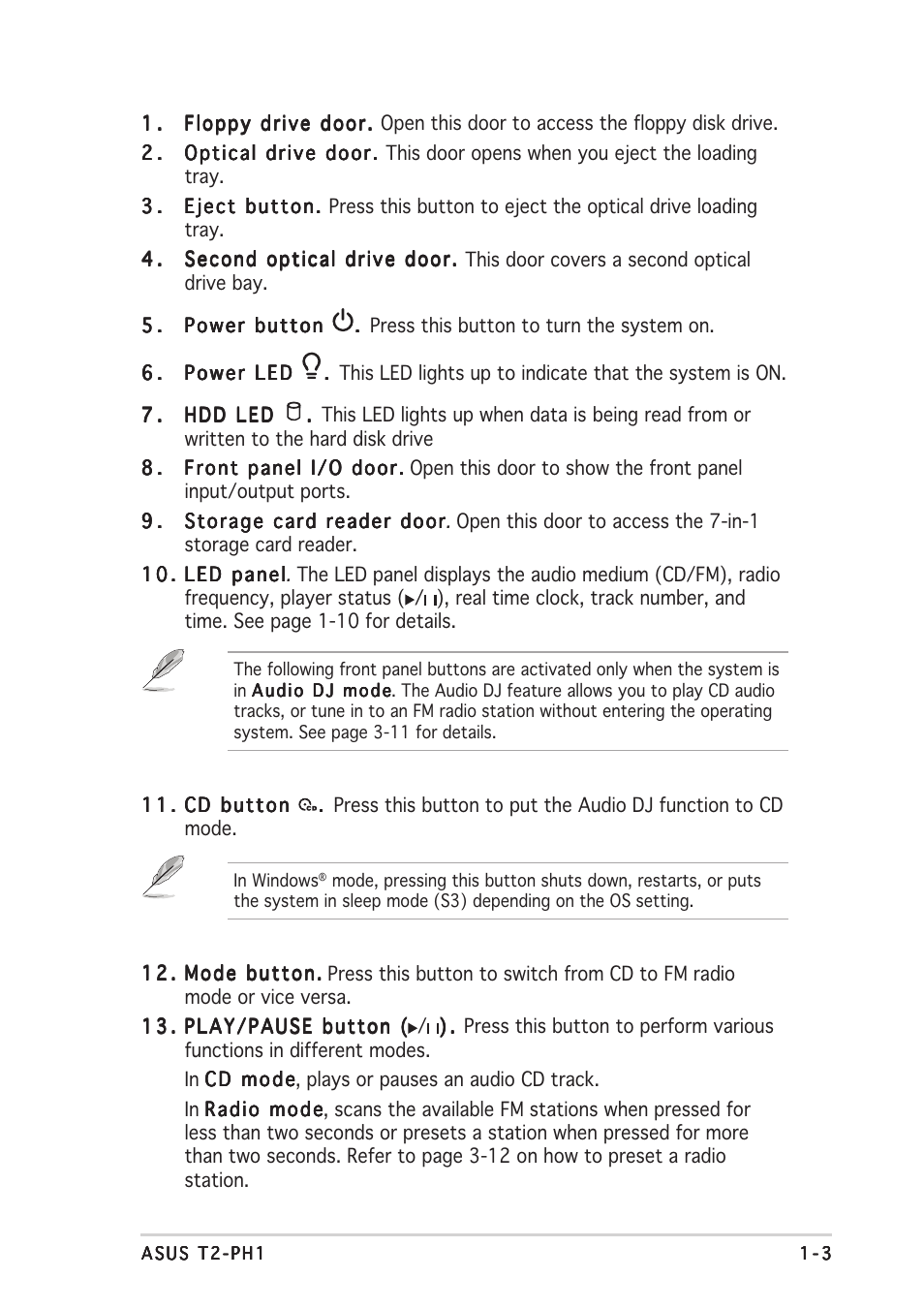 Asus T2-PH1 User Manual | Page 13 / 112