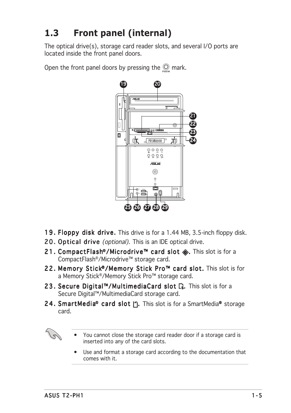 3 front panel (internal) | Asus T2-PH1 User Manual | Page 15 / 112