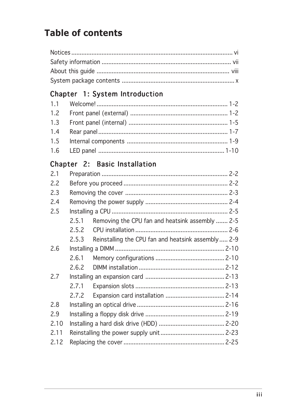 Asus T2-PH1 User Manual | Page 3 / 112