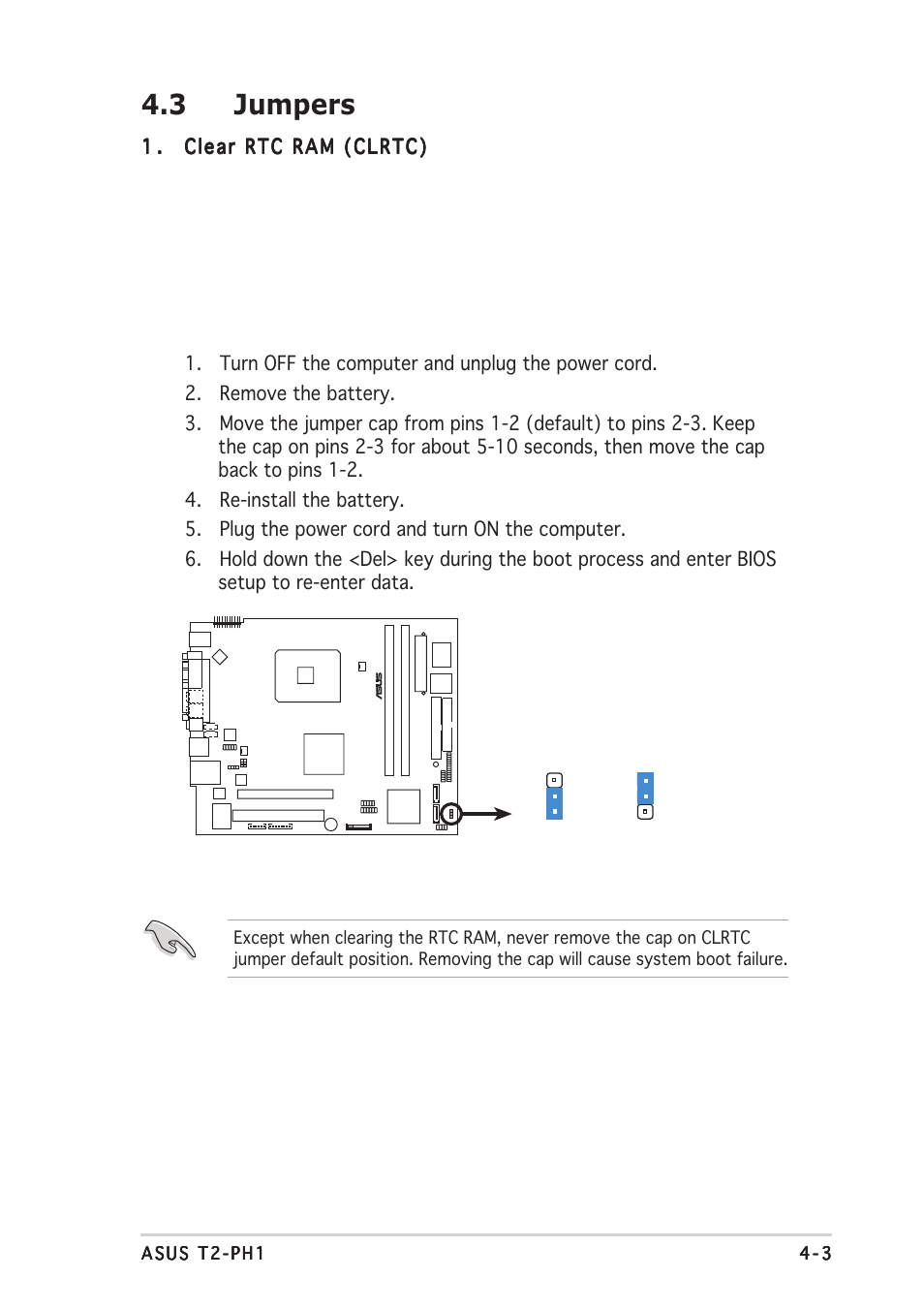 3 jumpers | Asus T2-PH1 User Manual | Page 61 / 112