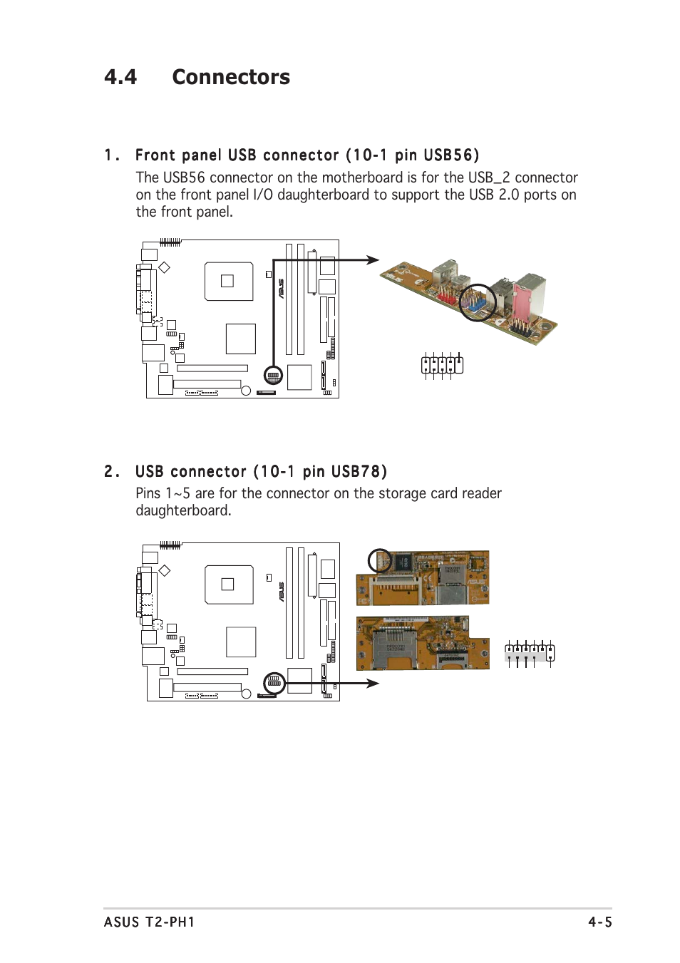 4 connectors | Asus T2-PH1 User Manual | Page 63 / 112
