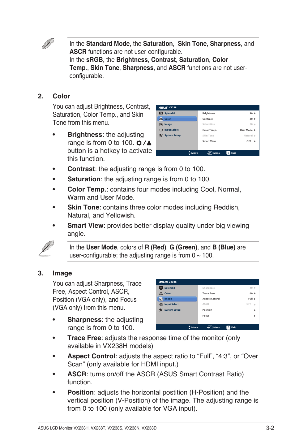 Asus VX238T-W User Manual | Page 16 / 25