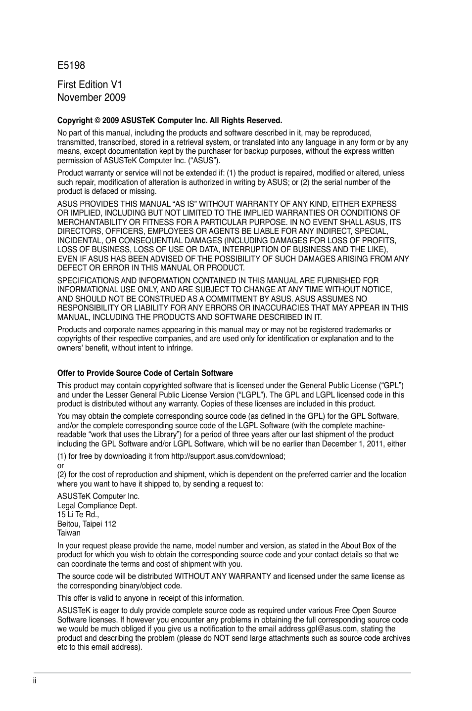Asus P5G41T-M LX User Manual | Page 2 / 60