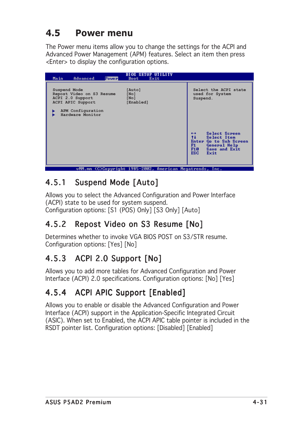 5 power menu | Asus P5AD2 Premium User Manual | Page 97 / 152