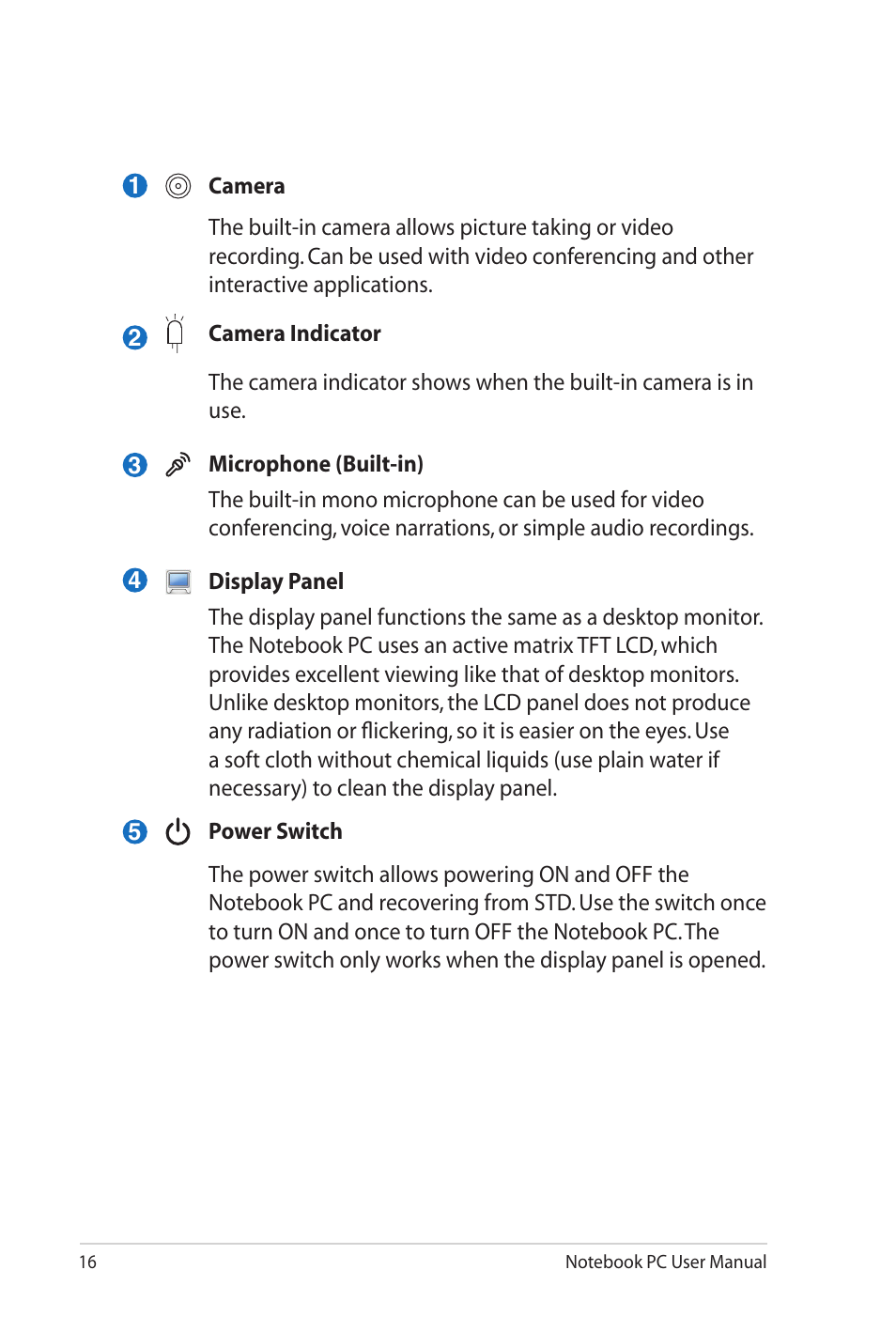 Asus P52Jc User Manual | Page 16 / 118