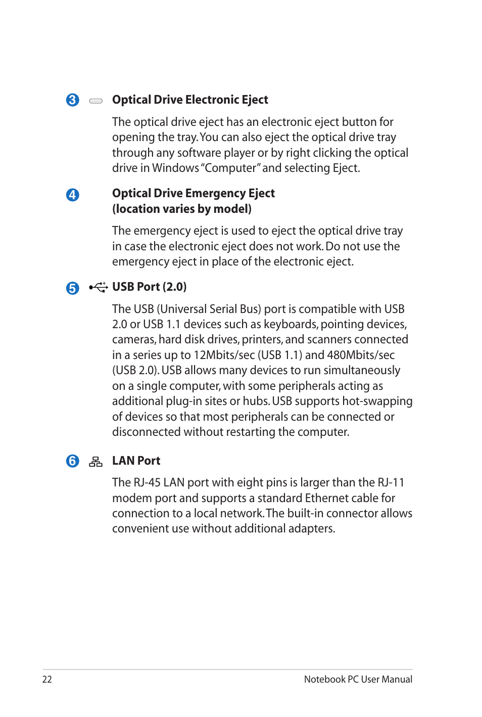 Asus P52Jc User Manual | Page 22 / 118