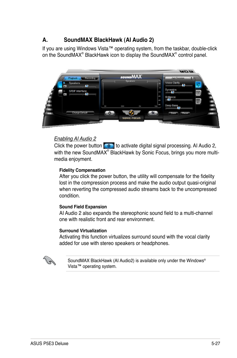 A. soundmax blackhawk (ai audio 2) | Asus P5E3 DELUXE/WiFi-AP User Manual | Page 139 / 186