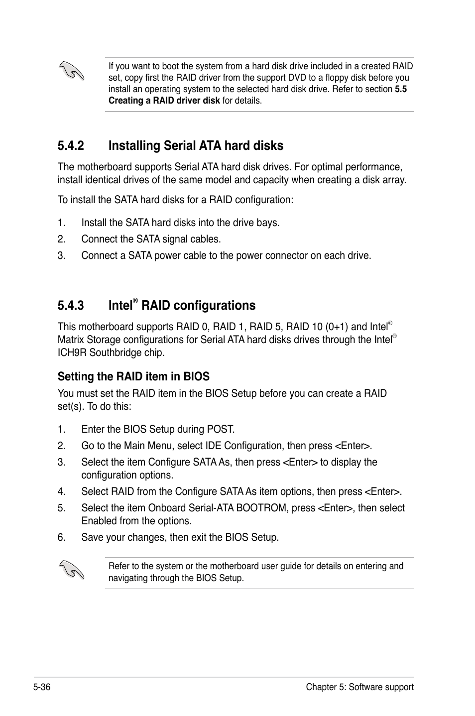 3 intel, Raid configurations, 2 installing serial ata hard disks | Asus P5E3 DELUXE/WiFi-AP User Manual | Page 148 / 186