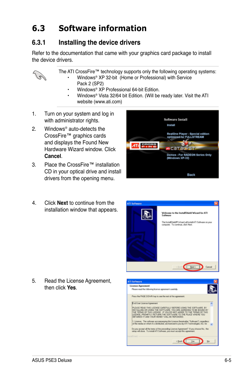 3 software information, 1 installing the device drivers | Asus P5E3 DELUXE/WiFi-AP User Manual | Page 173 / 186