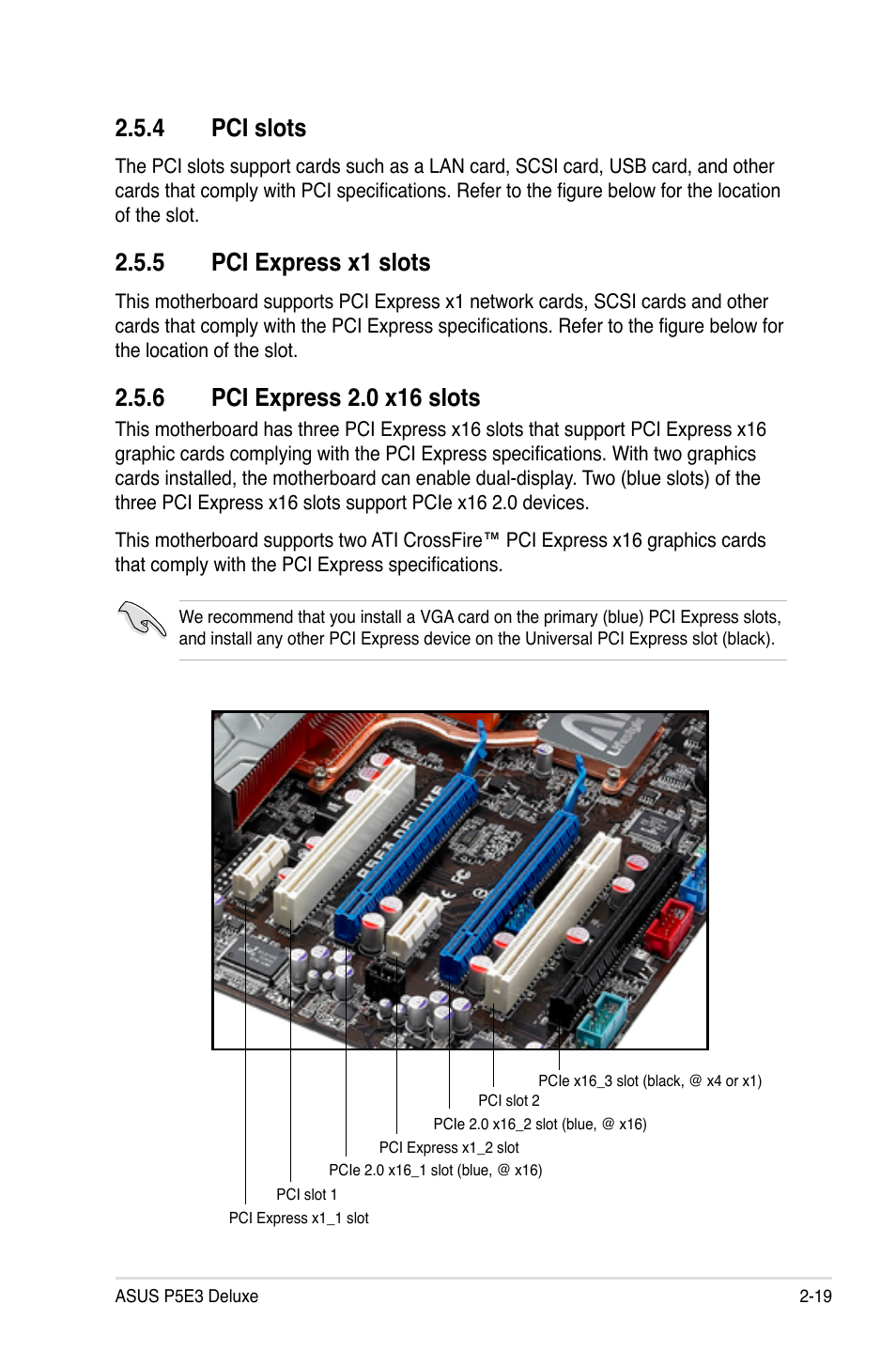 4 pci slots, 5 pci express x1 slots | Asus P5E3 DELUXE/WiFi-AP User Manual | Page 45 / 186