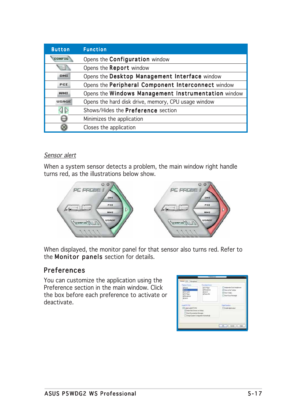 Preferences | Asus P5WDG2 WS Professional User Manual | Page 155 / 170