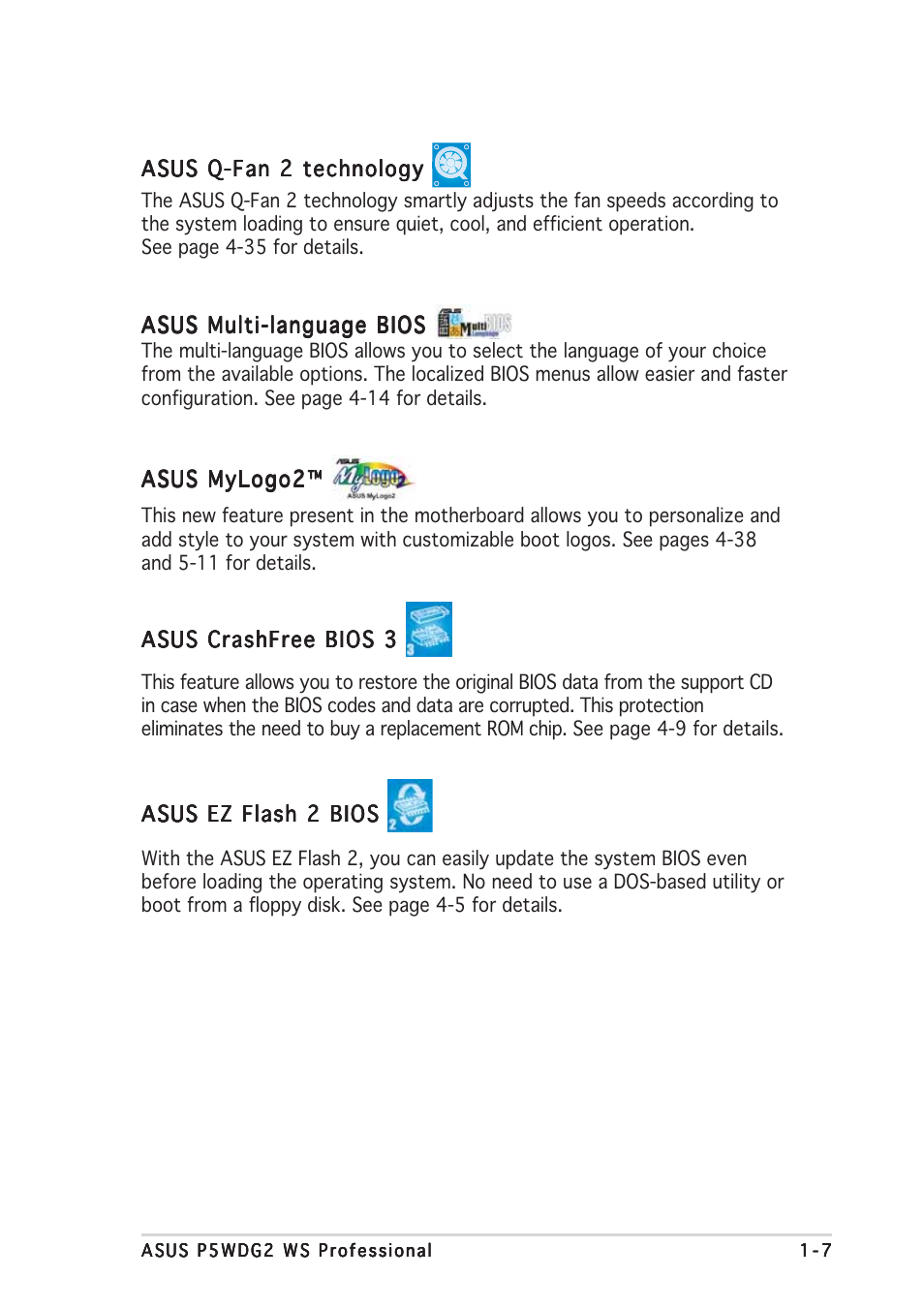 Asus P5WDG2 WS Professional User Manual | Page 23 / 170