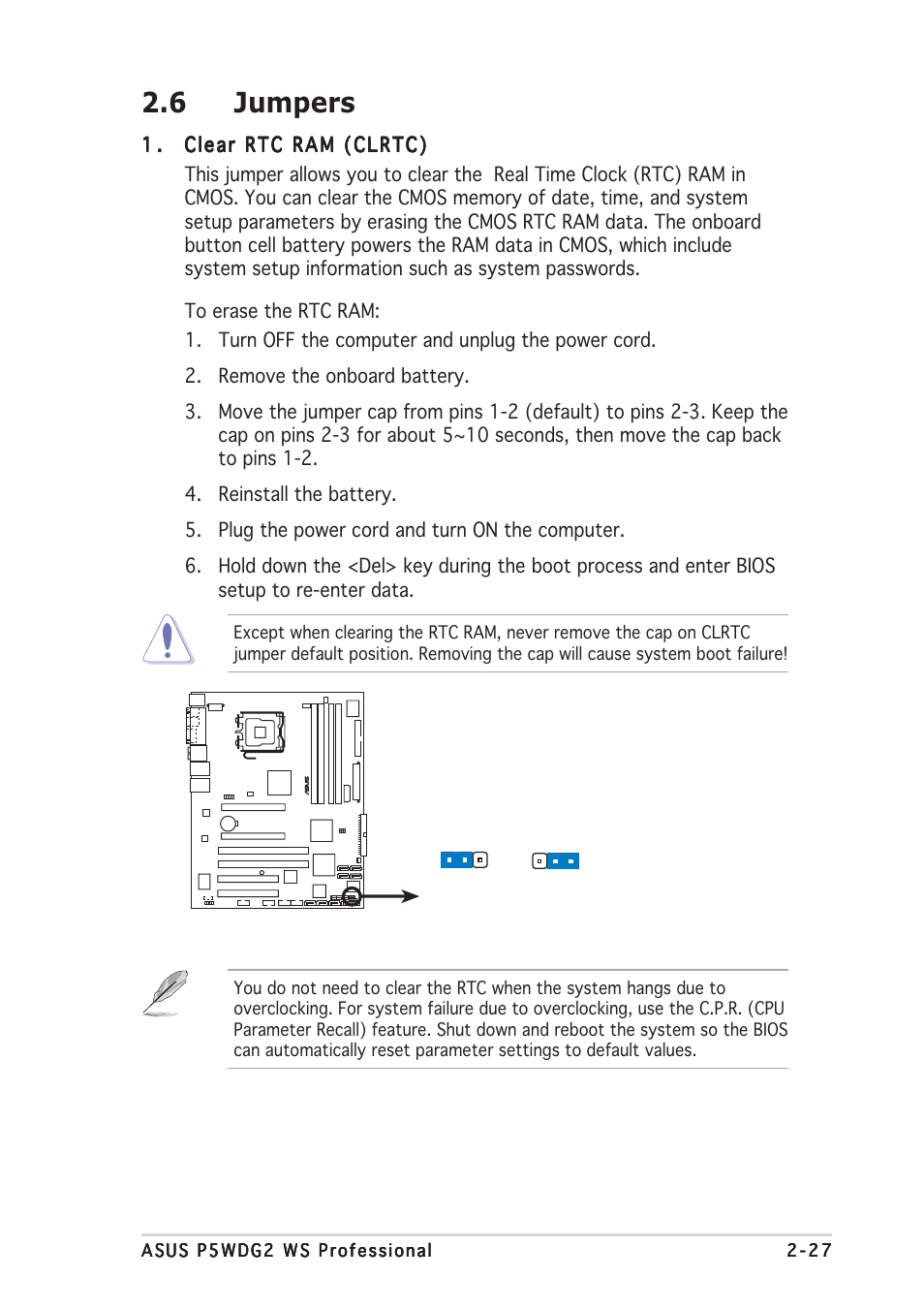 6 jumpers | Asus P5WDG2 WS Professional User Manual | Page 53 / 170