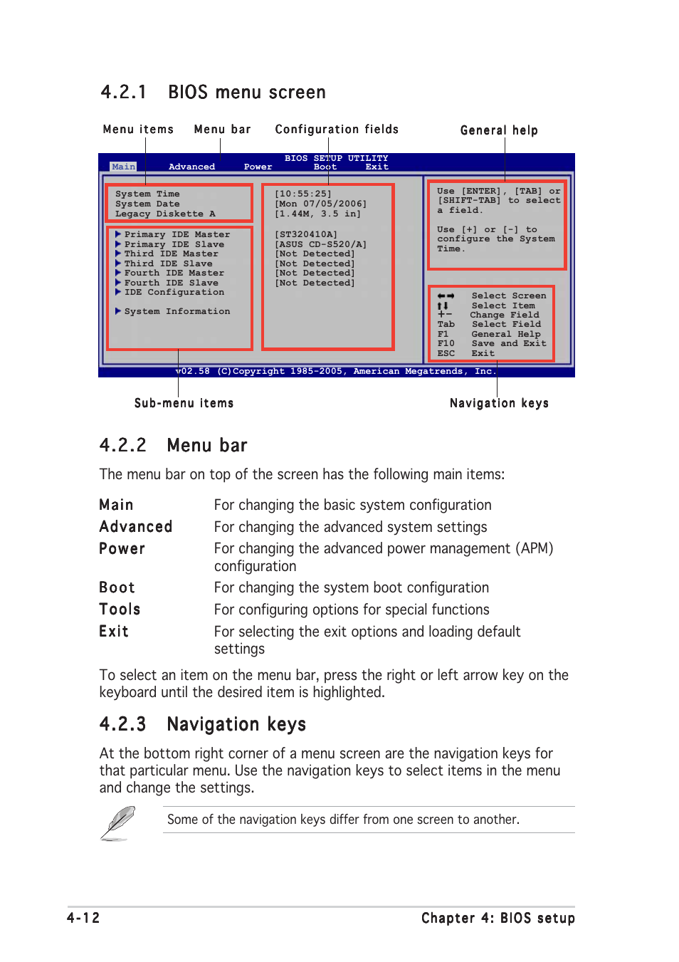 2 menu bar menu bar menu bar menu bar menu bar | Asus P5WDG2 WS Professional User Manual | Page 86 / 170