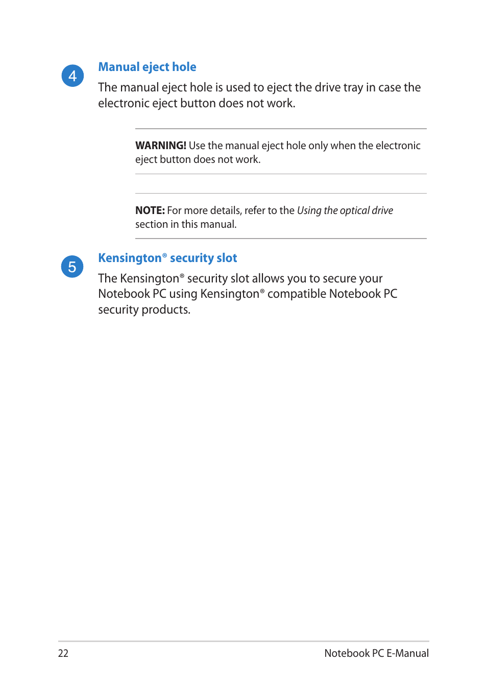 Asus Y581CC User Manual | Page 22 / 128