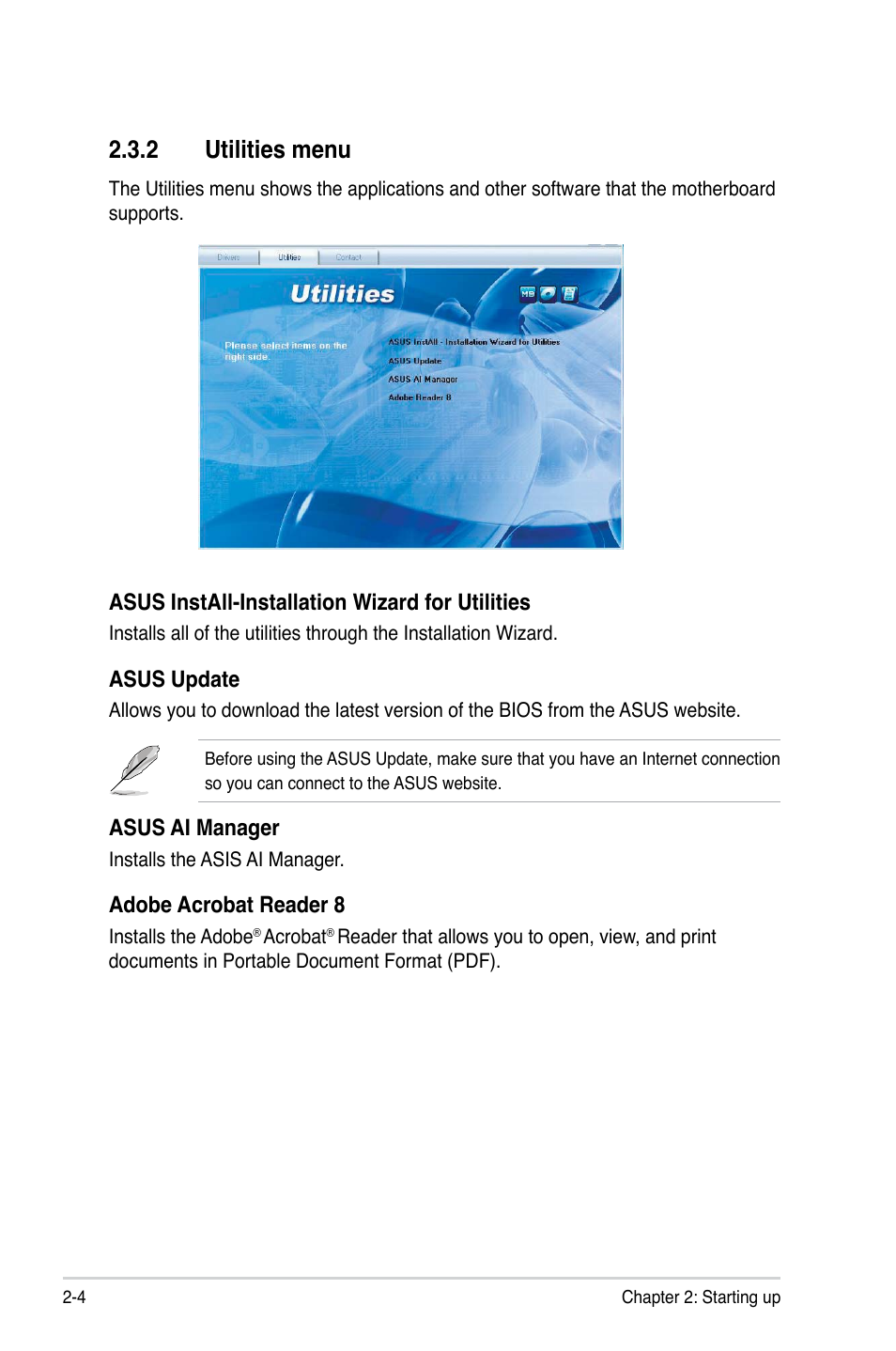 Utilities.menu | Asus V7-P5G43M User Manual | Page 26 / 80