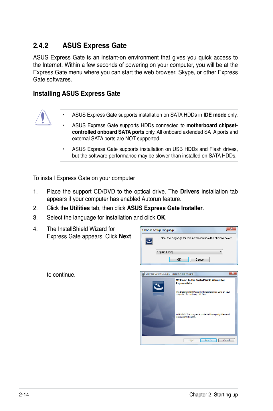 Asus.express.gate | Asus V7-P5G43M User Manual | Page 36 / 80