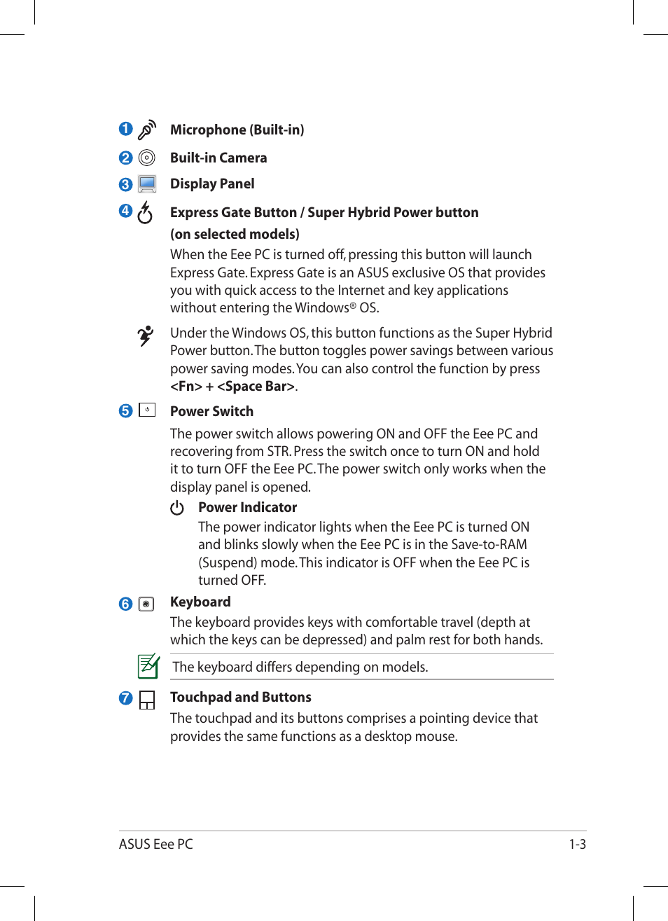 Asus Eee PC 1001PG User Manual | Page 11 / 62