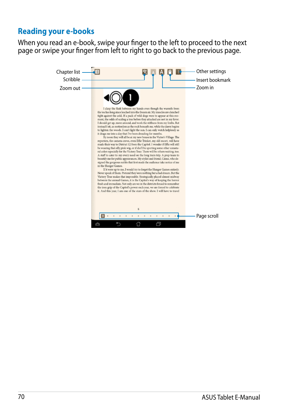 Reading your e-books | Asus MeMO Pad 8 User Manual | Page 70 / 96