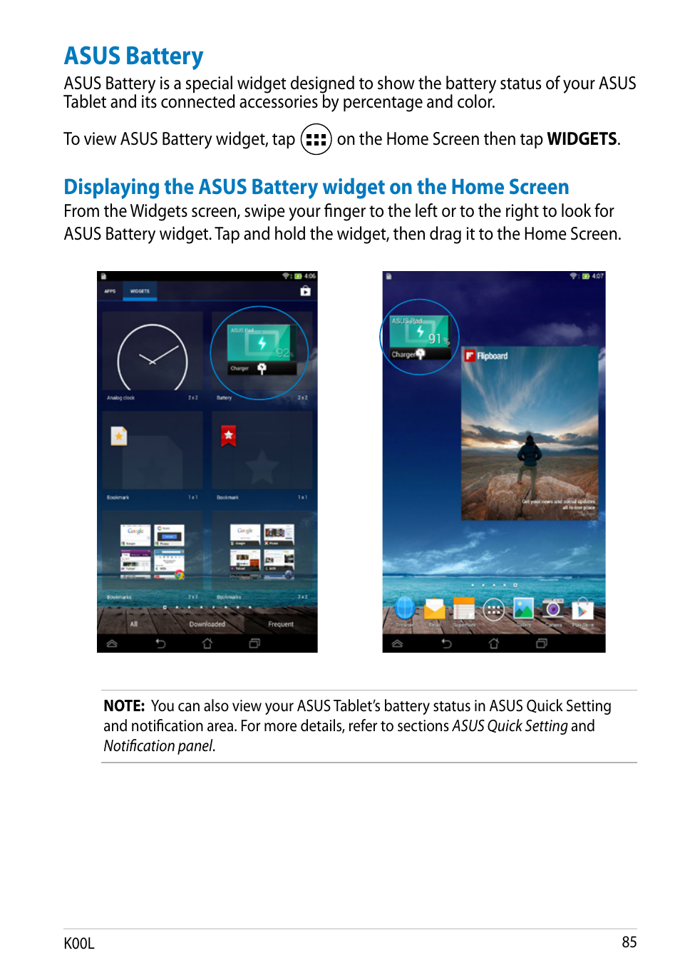 Asus battery | Asus MeMO Pad 8 User Manual | Page 85 / 96