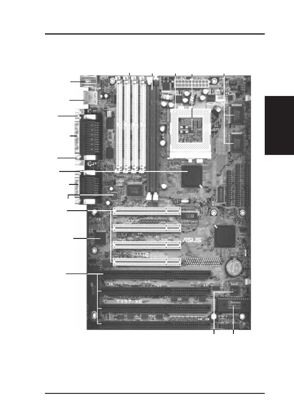 Ii. features, Parts of the asus tx97-xe motherboard, Asus tx97-xe user’s manual 11 | Ii. fea tures (parts of board) | Asus TX97-XE User Manual | Page 11 / 64