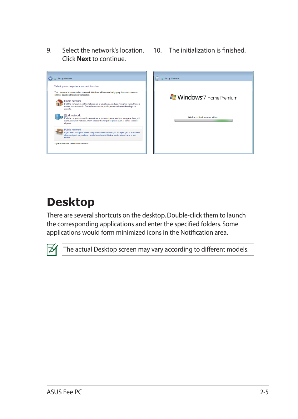 Desktop, Desktop -5 | Asus Eee PC 1201PN User Manual | Page 27 / 60