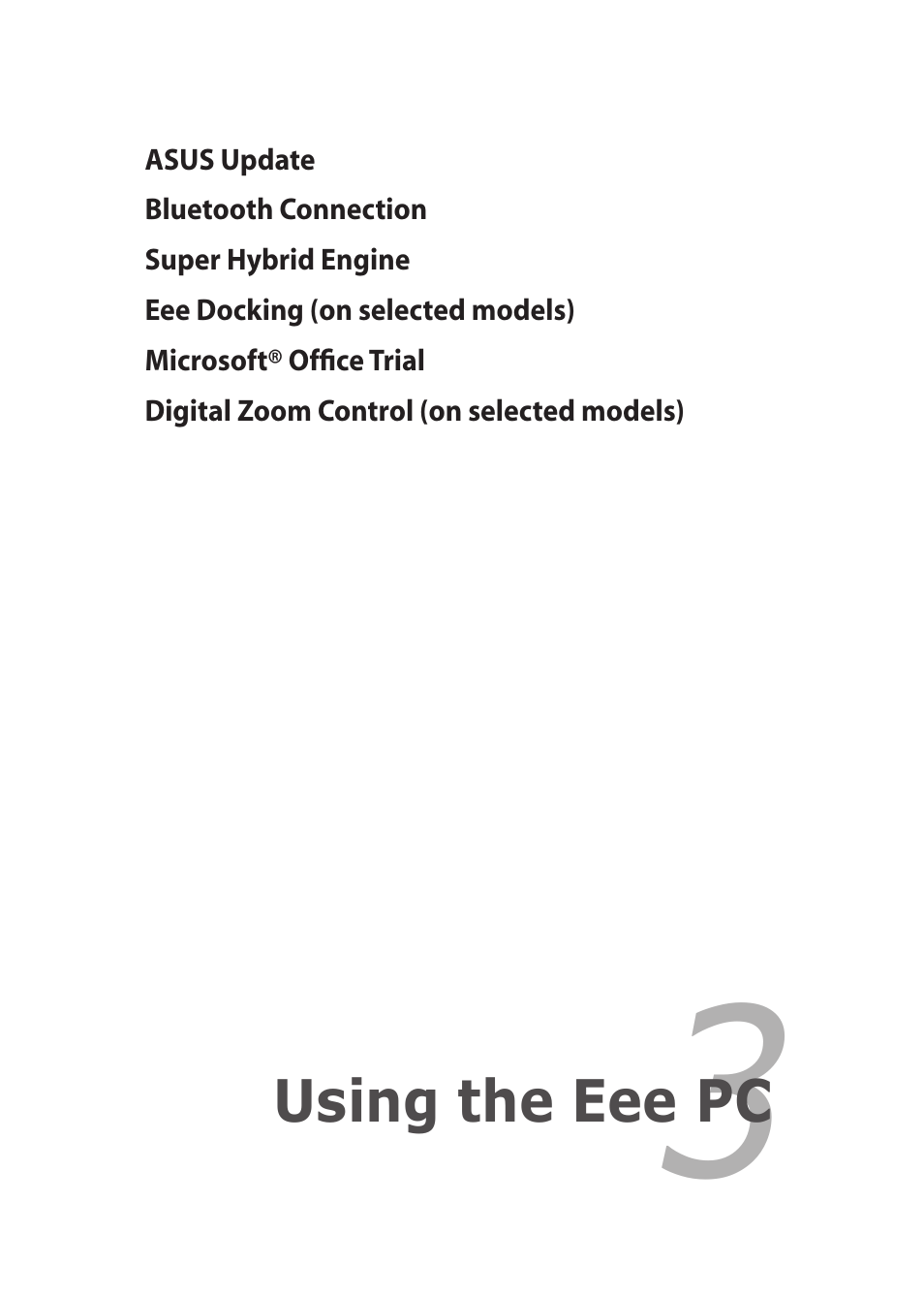 Chapter 3: using the eee pc, Chapter 3, Using the eee pc | Asus Eee PC 1201PN User Manual | Page 33 / 60