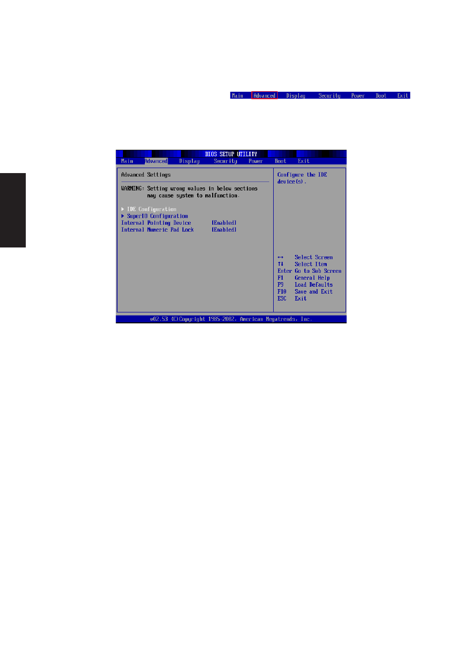 Advanced, Advanced settings | Asus A2Dc User Manual | Page 103 / 120