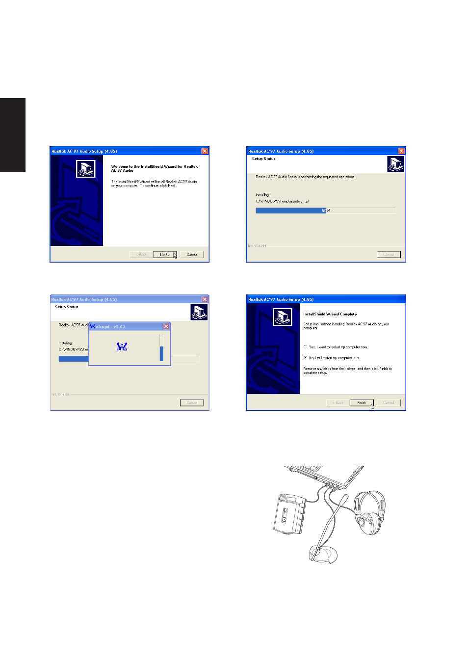 Audio driver setup | Asus A2Dc User Manual | Page 27 / 120