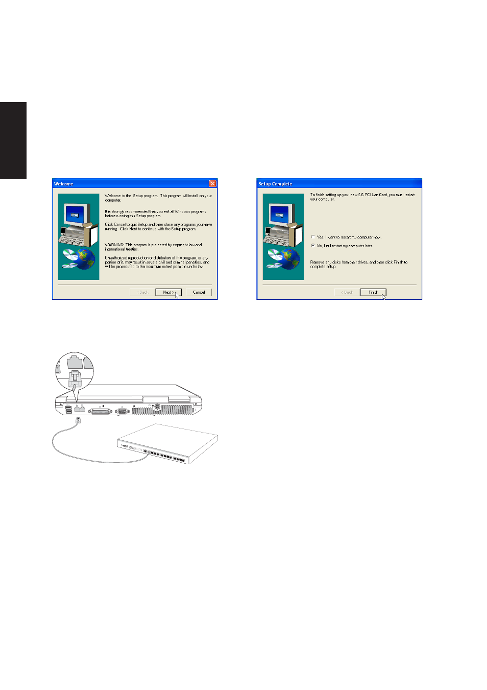 Lan driver setup | Asus A2Dc User Manual | Page 31 / 120