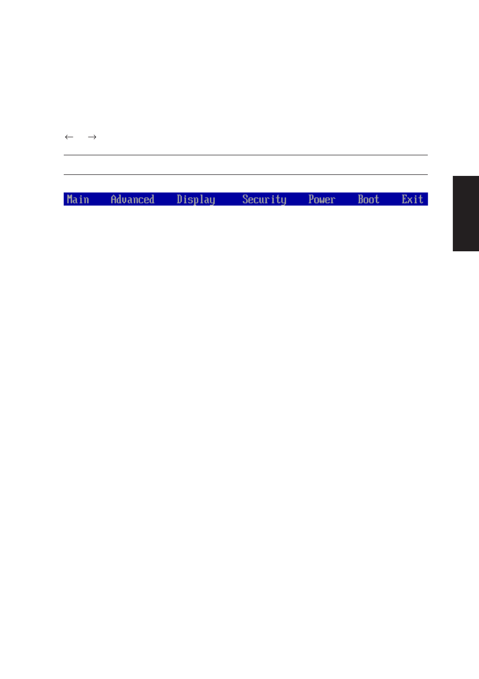 Bios menu bar, Menu and sub-menu topology | Asus A2Dc User Manual | Page 98 / 120