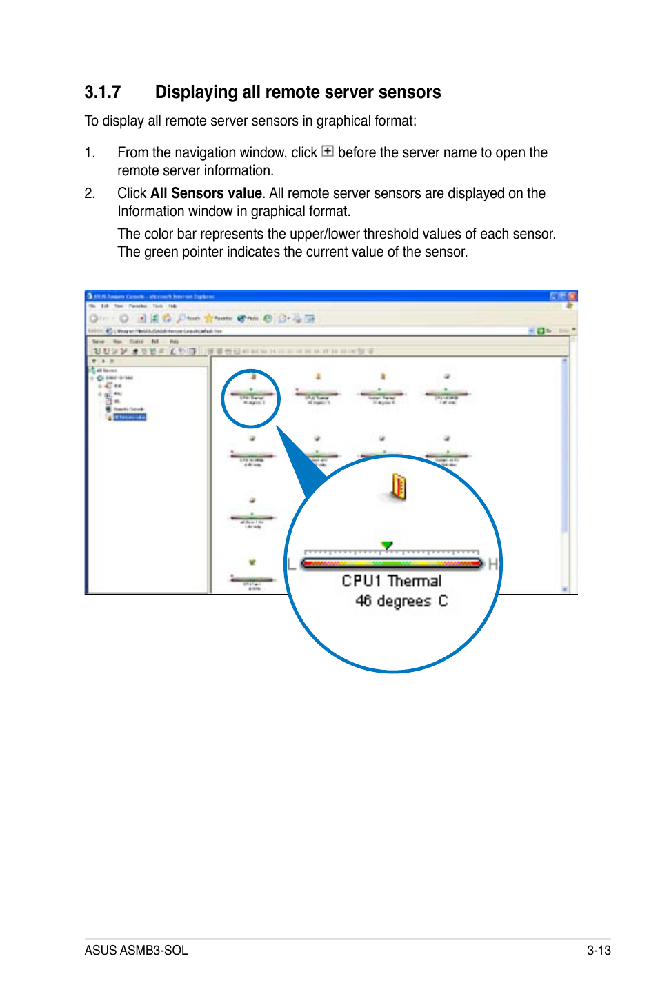 7 displaying all remote server sensors | Asus ASMB3 User Manual | Page 45 / 62