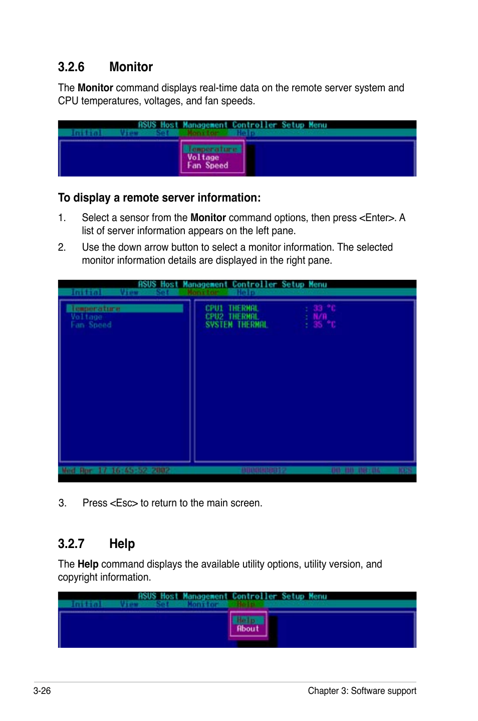 7 help, 6 monitor | Asus ASMB3 User Manual | Page 58 / 62