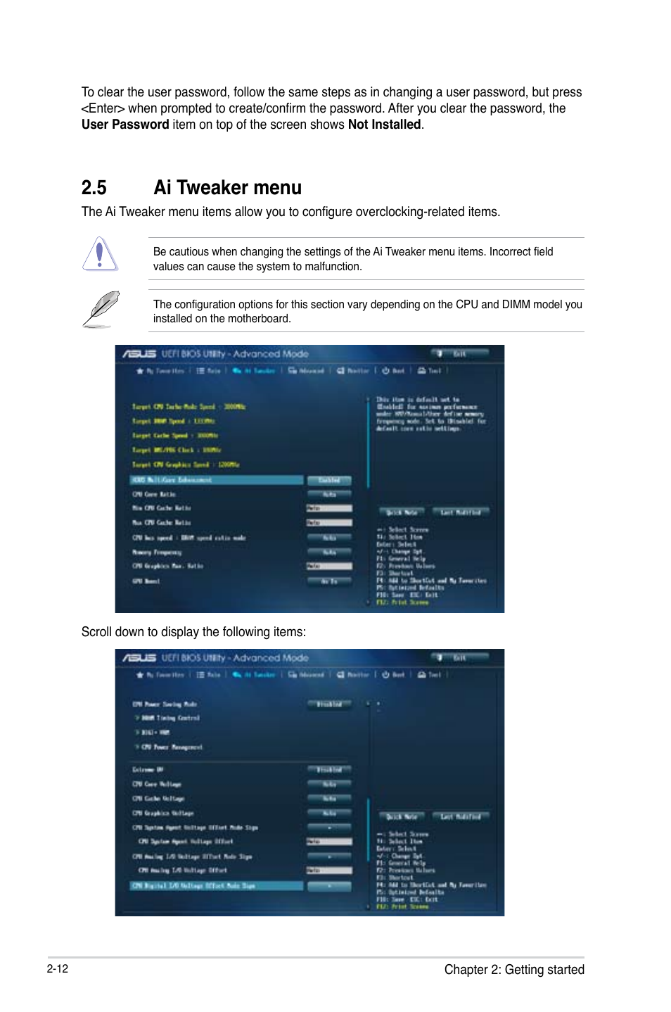 5 ai tweaker menu, Ai tweaker menu -12 | Asus B85M-G User Manual | Page 41 / 75